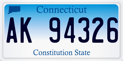 CT license plate AK94326