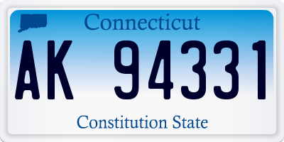 CT license plate AK94331