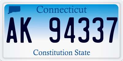 CT license plate AK94337