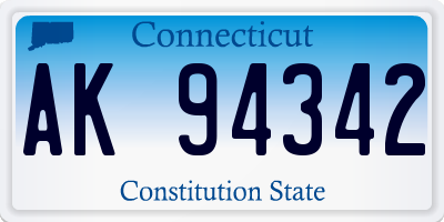CT license plate AK94342