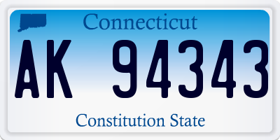 CT license plate AK94343