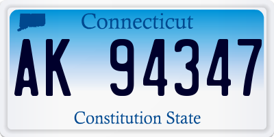 CT license plate AK94347