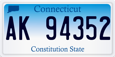 CT license plate AK94352