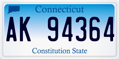 CT license plate AK94364