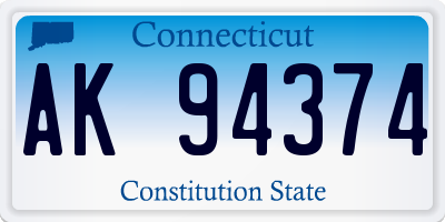 CT license plate AK94374