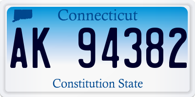 CT license plate AK94382