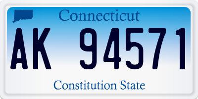 CT license plate AK94571