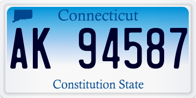 CT license plate AK94587