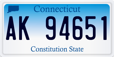 CT license plate AK94651