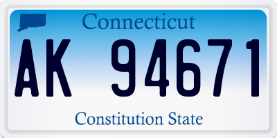 CT license plate AK94671