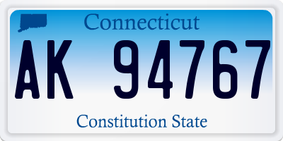 CT license plate AK94767