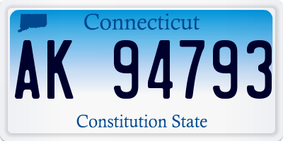 CT license plate AK94793