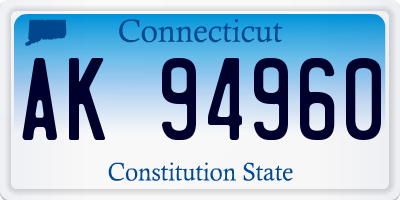 CT license plate AK94960