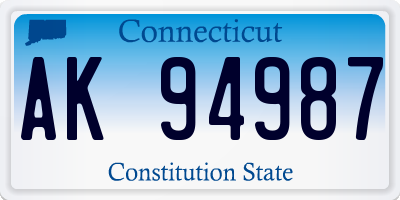CT license plate AK94987