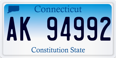 CT license plate AK94992