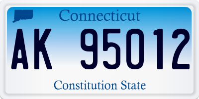 CT license plate AK95012