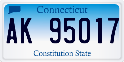 CT license plate AK95017