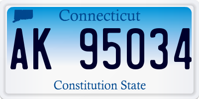 CT license plate AK95034