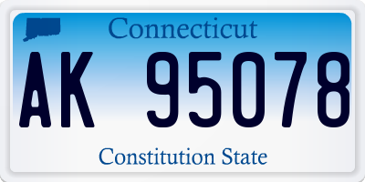 CT license plate AK95078
