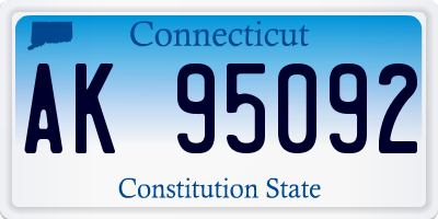 CT license plate AK95092
