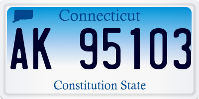 CT license plate AK95103