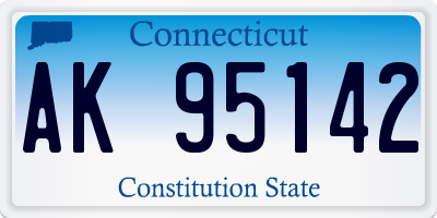 CT license plate AK95142