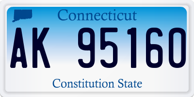 CT license plate AK95160