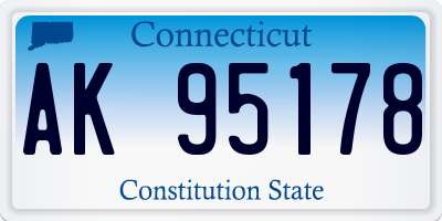 CT license plate AK95178