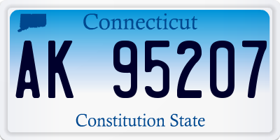 CT license plate AK95207