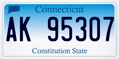 CT license plate AK95307