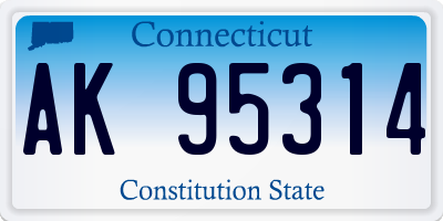 CT license plate AK95314