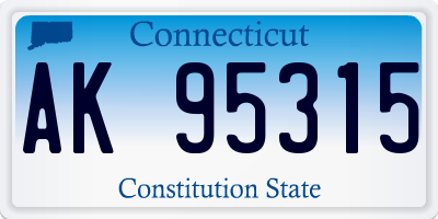 CT license plate AK95315