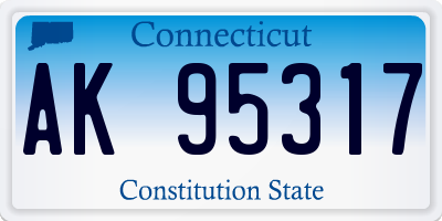 CT license plate AK95317