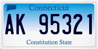 CT license plate AK95321