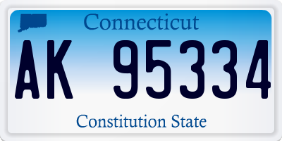 CT license plate AK95334