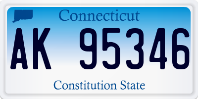 CT license plate AK95346