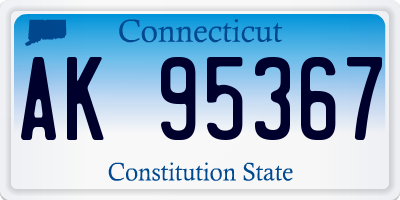 CT license plate AK95367