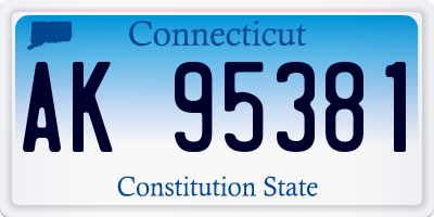 CT license plate AK95381
