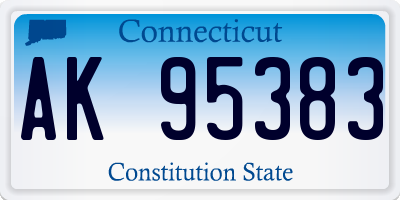 CT license plate AK95383
