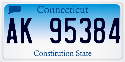 CT license plate AK95384