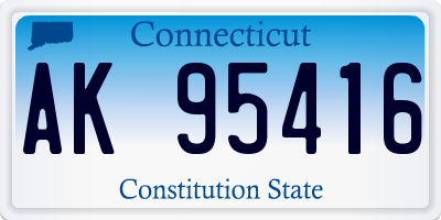CT license plate AK95416