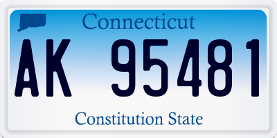 CT license plate AK95481