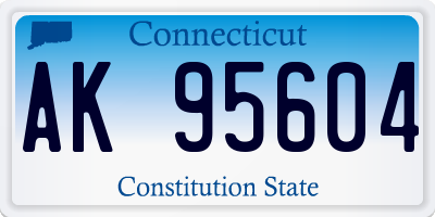 CT license plate AK95604