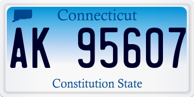 CT license plate AK95607