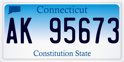 CT license plate AK95673
