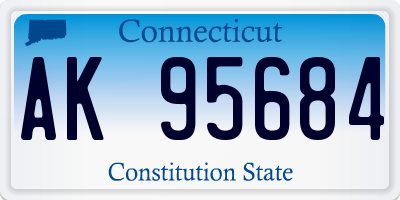 CT license plate AK95684