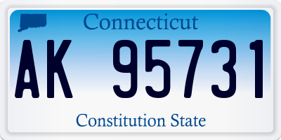 CT license plate AK95731