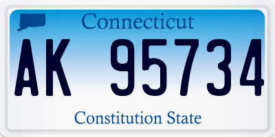CT license plate AK95734