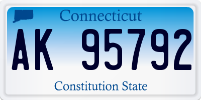 CT license plate AK95792