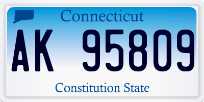 CT license plate AK95809